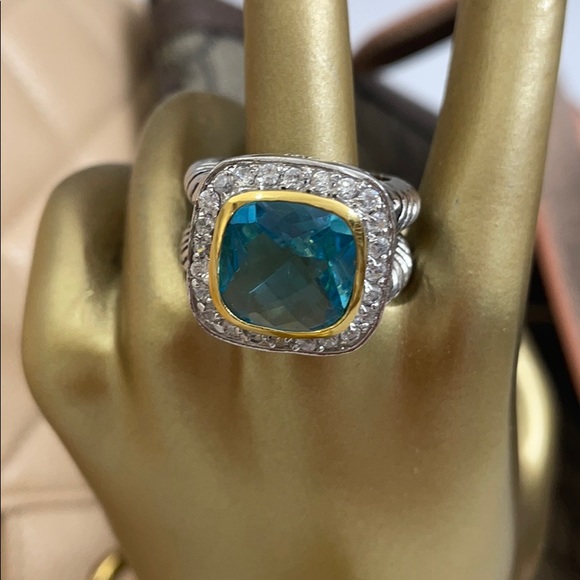 Saks Fifth Avenue Jewelry - Saks Fifth Avenue Cable Cocktail Blue Topaz Ring